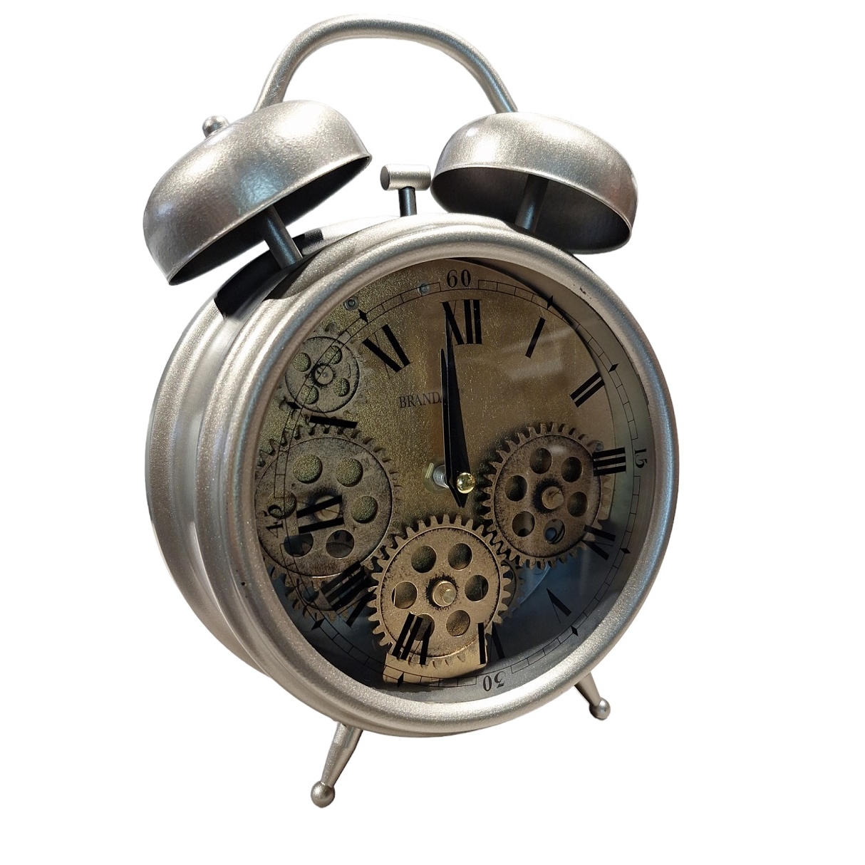 Brandani Orologio da tavolo meccanismo a vista in metallo cod.53589